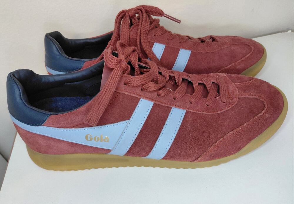 Gola Torpedo Suede Retro Sneakers Burgundy Blue Retro Style Size 9.5 NWOB